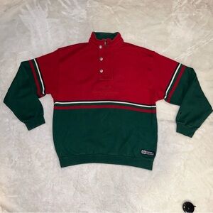 Vintage Red & Green Class Dragon Racing Quarter-Zip/Snap Sweatshirt Size Medium